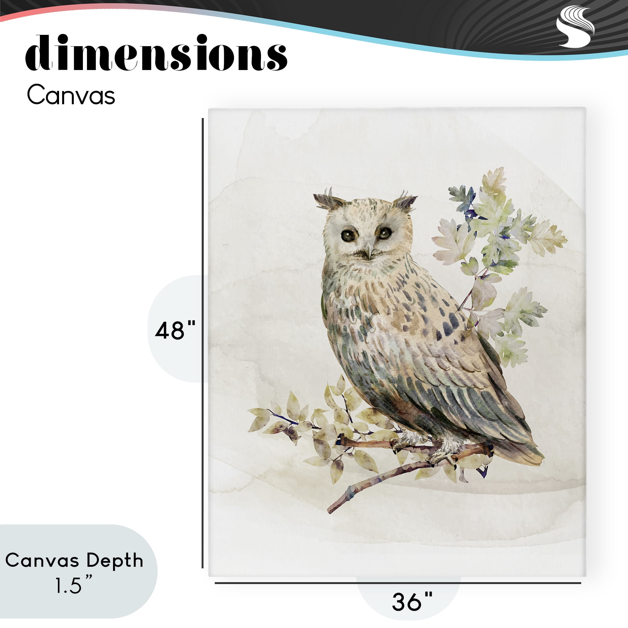 Stupell Industries Forest Owl with Foliage Canvas Wall Art, design by CAD Designs