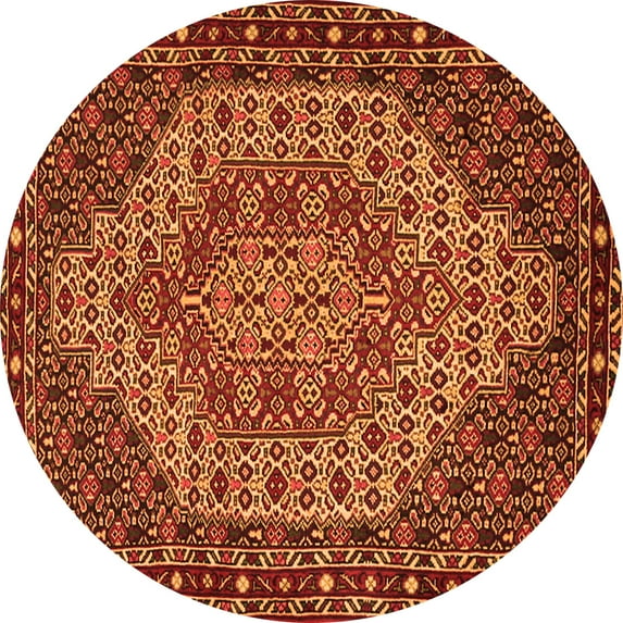 Ahgly Company Indoor Round Persian Orange Traditional Area Rugs, 8' Round