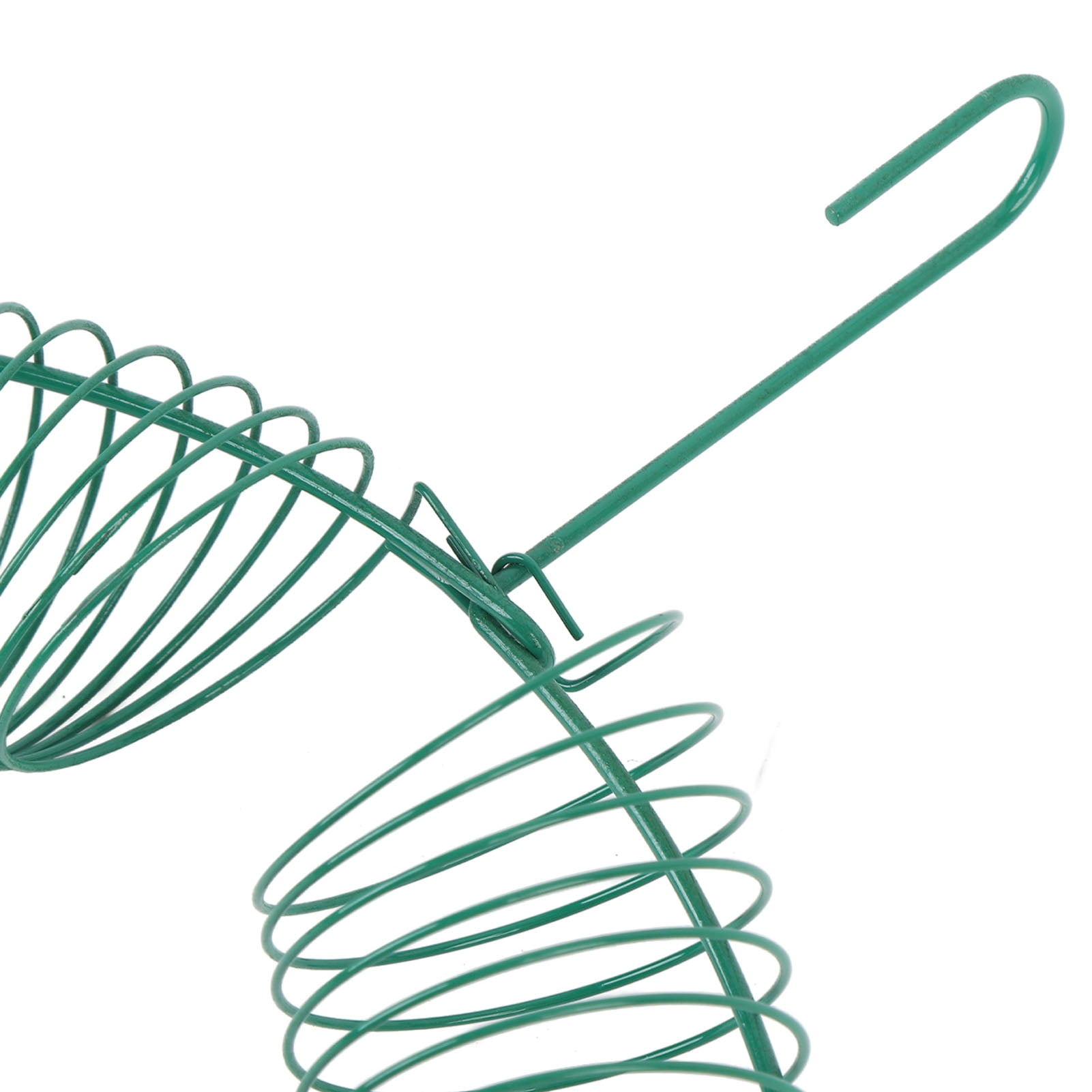 BOKYAN Hanging Wreath Bird Feeder Carbon Steel Large Capacity Portable Peanut Bird Feeder with Hanging Hook for Garden Outdoor Green 16.9 inches / 43 cm