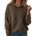 thumbnail image 2 of felwors Sweaters for Women Fall Winter Lightweight Warm Pullover Long Sleeve Crew Neck Wool Sweater Jumper Coffee, L, 2 of 6