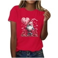 thumbnail image 4 of Fartey Valentines Shirts for Women Plus Size Valentine's Graphic Tees Loose Casual Short Sleeve Crewneck Tshirts Cute Holiday Tops Red 3XL, 4 of 5