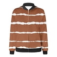 thumbnail image 5 of Women Casual Jackets Floral Print Long Sleeve Zip Up Bomber Jackets Fall Winter Collar Lightweight Loose Outerwear Coat Z002-Brown M, 5 of 5