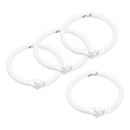 Uxcell Loose-Leaf Binder Rings, 30mm/ 1.18" Metal Book Ring, White, 4Pack