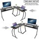 thumbnail image 3 of HHQHHQA  L-Shaped Corner Desk Computer Gaming Desk - 58 Inch Modern Home PC Table Office Writing Workstation, Black, 3 of 7