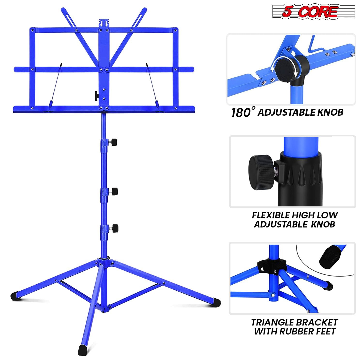 Music Stand Adjustable Desktop Book Stands Portable Sheet Holder All Metal Foldable Bookstand