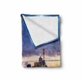 thumbnail image 2 of City Soft Flannel Fleece Throw Blanket, Auckland the Biggest City in New Zealand Waterfront Travel Destination, Cozy Plush for Indoor and Outdoor Use, 60" x 80", Navy Blue Pale Yellow, by Ambesonne, 2 of 6