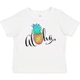 thumbnail image 3 of Inktastic Aloha- in cursive with pineapple rainbow colors Boys or Girls Baby T-Shirt, 3 of 5