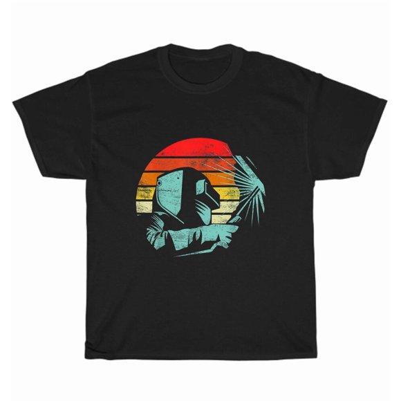 Vintage Retro Welding Welder Helmet Silhouette Metal Worker Unisex T-Shirt C00131, up to size 5XL