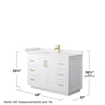 thumbnail image 5 of Wyndham Collection Miranda 48" Wood Single Bathroom Vanity in White/Brushed Gold, 5 of 6