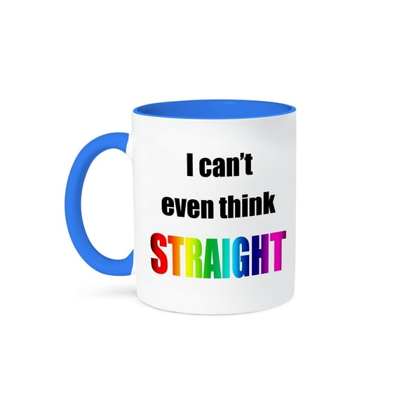 3dRose, I cant even think straight, 11oz Two-Tone Blue Mug