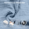 thumbnail image 2 of Mère & Moi: Muslin Fitted Crib Sheets: 2 Pack - Light Blue & Cream - 28x52", 100% Cotton, OEKO-TEX, Soft & Breathable, Baby & Toddler Mattress Bedding, 2 of 10