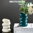 thumbnail image 5 of Household Living Room Spiral Design Imitation Ceramic Modern Plastic Flower Pot Flower Vase Flower Arrangement WHITE, 5 of 8