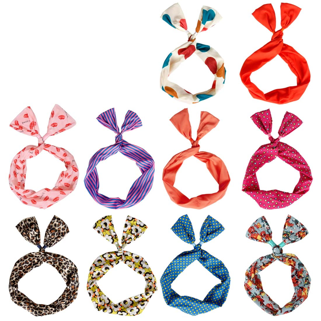 Ribbon Tie Bow Bendy Wire Wired Hair Scarf Head Wrap Band Hair Accessories