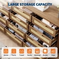 thumbnail image 6 of OUTGOODS 12 Drawer Dresser, Modern Farmhouse Rattan & Wood Chest, 63" Long, Anti-Tip, 6 of 7