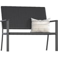 thumbnail image 3 of YODOLLA Outdoor Wicker Patio Bench, Rattan Loveseat with Backrest and Armrests, Black, 3 of 9