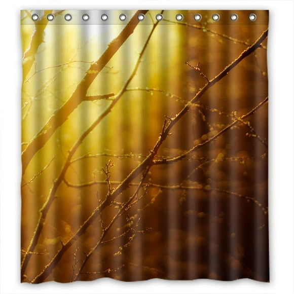 YUSDECOR Winter light Shower Curtain Polyester Fabric Bathroom Shower Curtain 66x72 inches