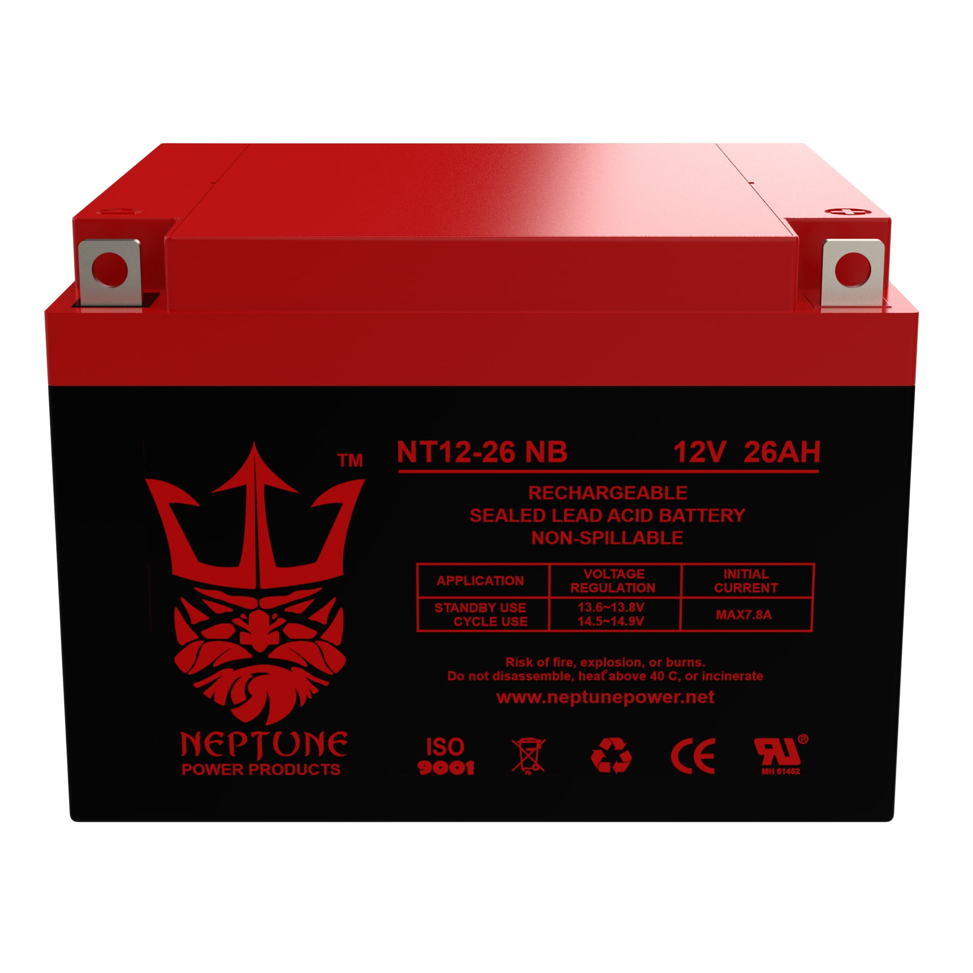 Neptune Power 12V 20AH (18Ah) AGM Sealed Lead Acid Battery - Rechargeable SLA For UPS, Scooters, Solar & More