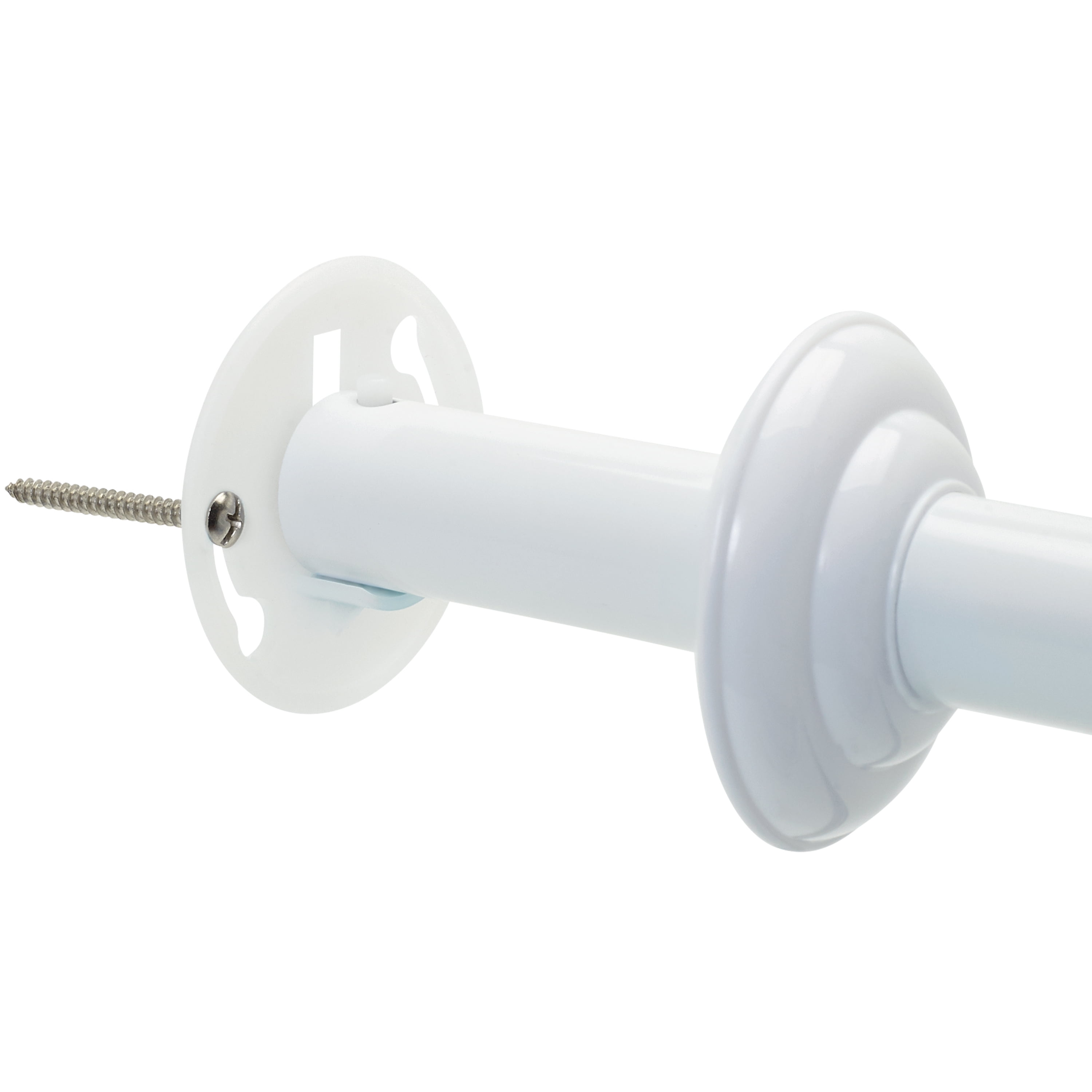 Mainstays Wall-Mounted Metal Adjustable Shower Curtain Rod, 41" - 72", Need to Drill, White