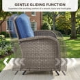 thumbnail image 5 of Patiobula Patio Furniture Set with Propane Fire Pit Table, 7 Pieces Outdoor Sectional Couch, Gray Wicker Rattan Conversation Loveseat Glider with Swivel Chair Ottomans for Backyard Deck, Navy, 5 of 15