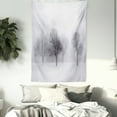 thumbnail image 3 of Winter Tapestry, Foggy Misty Winter Scenery with Leafless Tree Branch in Hazy Weather Artsy Print, Wall Hanging for Bedroom Living Room Dorm Decor, 40W X 60L Inches, Grey White, by Ambesonne, 3 of 5