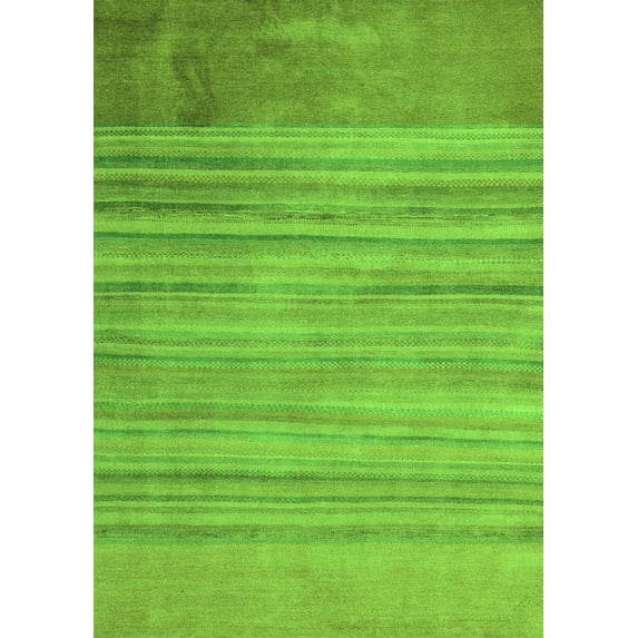 Ahgly Company Indoor Rectangle Abstract Green Modern Area Rugs, 2' x 4'