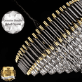 thumbnail image 3 of Modern Crystal Chandelier lighting 19 lights Transitional design 32"x18" in Gold and Black color with original Crystals, 3 of 8