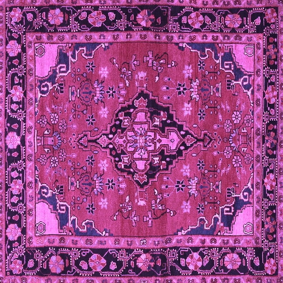 Ahgly Company Indoor Square Persian Purple Traditional Area Rugs, 4' Square