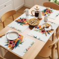 thumbnail image 5 of Summer Animal Placemats Set of 12, Retro Watercolor Floral Parrot Non-Slip Place Mats Washable Table Mats for Kitchen Dining Table Decorations Indoor/Outdoor, 5 of 9