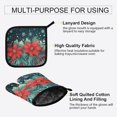 thumbnail image 3 of Yayeee Oven Mitts and Pot Holder Set of 2 Heat Resistant Kitchen Gloves Baking Hot Pad, Christmas Poinsettia, 3 of 5