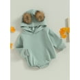 thumbnail image 3 of Bagilaanoe Newborn Baby Girl Hooded Romper Sweatshirt Long Sleeve Bodysuits Pullover 3M 6M 12M 18M Infant Casual Tee Tops, 3 of 8