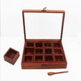 thumbnail image 3 of SAI DECORATIVE Beautiful Wooden Masala Box & Spice Jar (12 Square Containers), 3 of 5