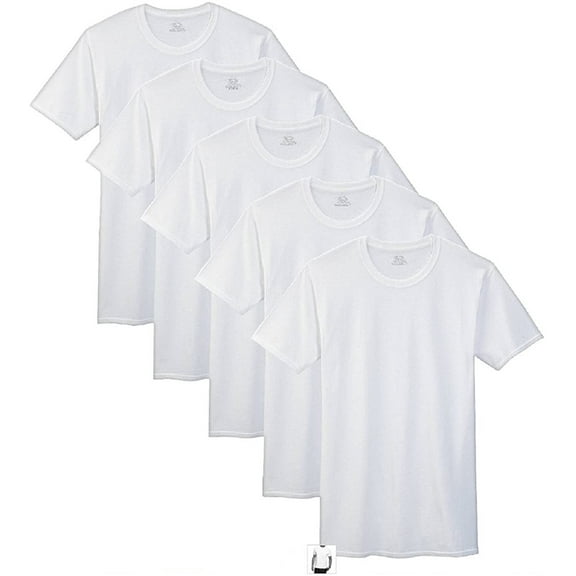 Fruit of The Loom Men's 5-Pack 100% Cotton Crew T-Shirts White,4X-Large
