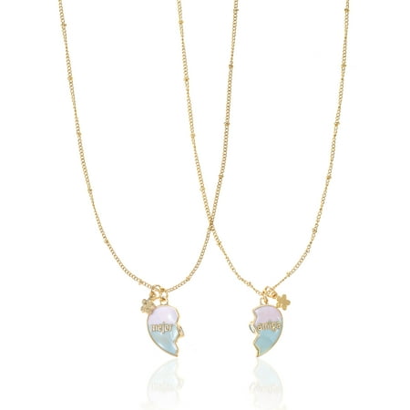 Wonder Nation Best Friend Half a Heart Wear One Share One Necklace Set, 2 Pieces