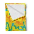 thumbnail image 2 of Urban Graffiti Soft Flannel Fleece Throw Blanket, Mitered Sharp Edged Strips Graffiti Design Grunge Look, Cozy Plush for Indoor and Outdoor Use, 70" x 90", Turquoise Orange, by Ambesonne, 2 of 5
