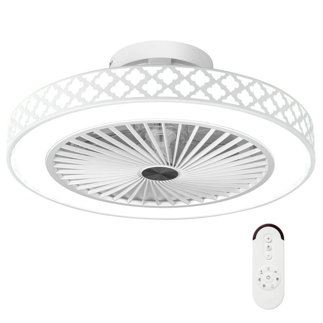Gymax Ceiling Fan w/ Lights & Remote 3000-6500K Modern Flush Mount LED Fan Light