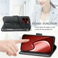 thumbnail image 3 of for Samsung Galaxy S24 Leather Wallet Phone Case, Butterfly Flower Relief Folio Flip Cover, Floral Card Holder Cash Slot, Magnetic Clasp, Stand Support, Wrist Strap Lanyard, 3 of 8