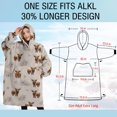 thumbnail image 4 of Oversized Wearable Blanket Hoodie,Beige Highland Cow Flower Pattern Sherpa Blanket Hoodie with Super Pockets,Super Warm Fuzzy Pullover for Women & Men, 4 of 6