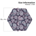 thumbnail image 2 of Leather Coasters with Heat-resistant for Drinks, Pale Red Green Paisley -标题2 Hexagon, 2 of 5