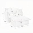 thumbnail image 5 of Modern Cream Chenille Armchair with Ottoman (Set of 2), 85×80×75cm, Spacious & Comfortable, 5 of 21