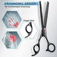 thumbnail image 5 of 7.0in Stainless Steel 6 in 1 Professional Dog Grooming Scissors Kit, Heavy 4CR Titanium Coated Straight & Thinning & Curved Shears & Comb Set for Dog & Cat Grooming, 5 of 7
