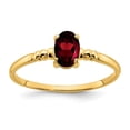 thumbnail image 1 of Solid 14k Yellow Gold 6x4mm Oval Garnet January Red Gemstone Engagement Ring Size 5, 1 of 2