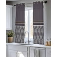 thumbnail image 5 of Boho Purple Flower Sheer Curtains 39 Inch Length 2 Panels Set for Living Room/Bedroom, Abstract Bohemia Pesley Floral Kitchen Curtains Grommet Semi-Sheer Curtains Drapes Window Treatments 27.5"x39"x2, 5 of 7