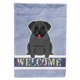 thumbnail image 1 of "Treasures Pug Black Welcome Flag Garden, pequeño, multicolor" Caroline's Treasures BB5587GF, 1 of 1