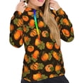 thumbnail image 5 of Yiaed Orange Pumpkin Print Womens Casual Hoodies Crew Neck Long Sleeve Sweatshirts With Pocket Pullover Tops Women's Hooded Sweatshirt-XX-Large, 5 of 5