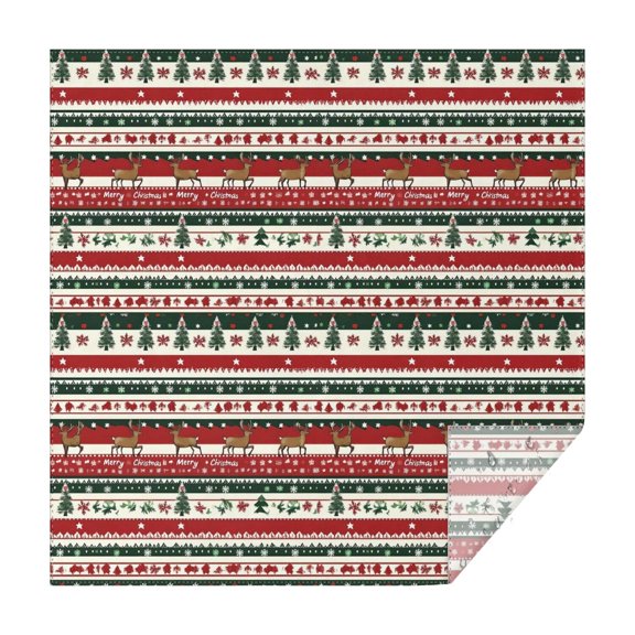 Red Christmas Deer and Tree Pattern Square Tablecloth,Waterproof Square Table Cover,Wipeable Spillproof Washable Table Cover for Home Kitchen Party Decor 42"X42"(107x107cm)
