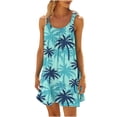 thumbnail image 2 of Ovzne Robes pour Femmes 2025 Robe d'Été pour Femme Col Rond Sans Manches Dégradé Teinture sur Nœuds Robe de Plage Robe d'Été Liquidation, 2 of 6