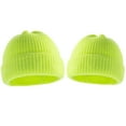 thumbnail image 1 of 2Pcs/Set Solid Color Warm Ribbed Parent-Child Beanie Hats Family Matching Knitted Bicycle Caps for Outdoor, 1 of 10