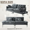 thumbnail image 4 of Harkawon 100" Chennille Sofa for Living Room, 2 Seater Modern Couch for Small Space Office, Comfy Loveseat in 2 Boxes, Gray, 4 of 5