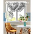 thumbnail image 3 of Eucalyptus Grey Sheer Waterfall Valance Curtains for Window, Vintage Bottle Succulents Flower Stripes Rod Pocket Sheer Topper Swag Curtains for Living Room, Kitchen 38.5"W x 47.2"L, 1 Panel, 3 of 7