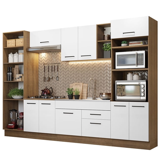 Cocina Integral 330cm Marrón/Blanco Agata Madesa 02